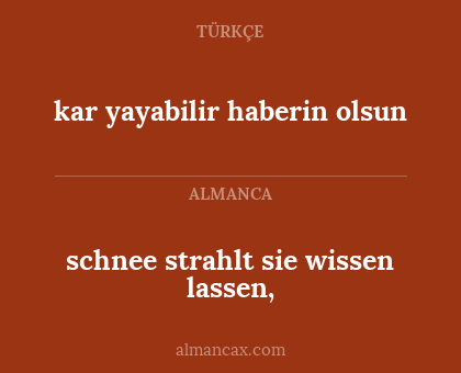 kar yayabilir haberin olsun - schnee strahlt sie wissen lassen,