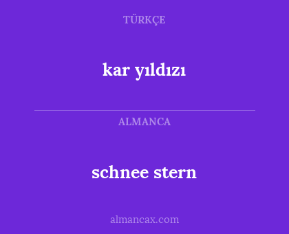 kar yıldızı - schnee stern