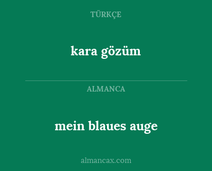 kara gözüm - mein blaues auge
