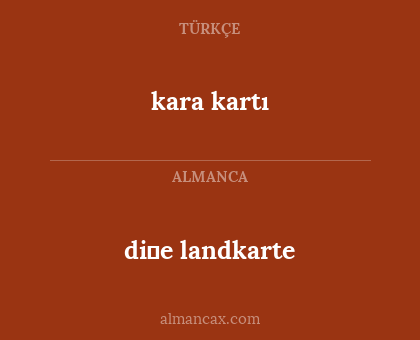 kara kartı - di̇e landkarte