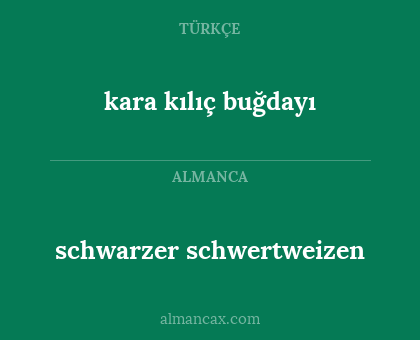 schwarzer schwertweizen - kara kılıç buğdayı