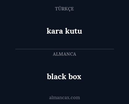 black box - kara kutu