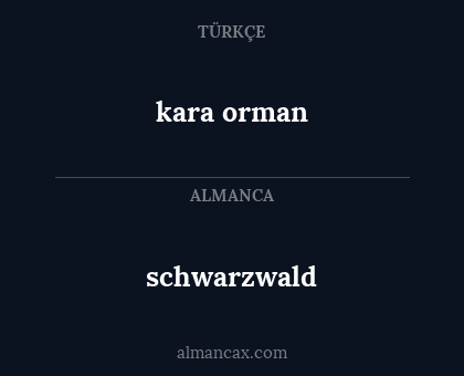 kara orman - schwarzwald