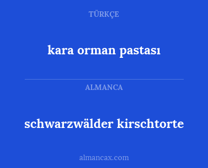 schwarzwälder kirschtorte - kara orman pastası