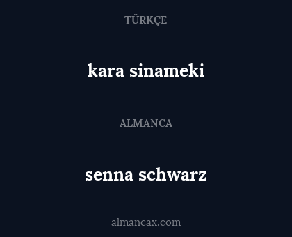 kara sinameki - senna schwarz