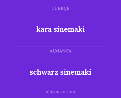 kara sinemaki - schwarz sinemaki