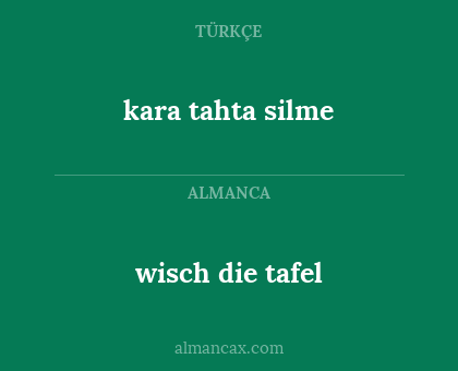 wisch die tafel - kara tahta silme