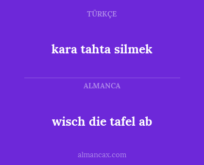 wisch die tafel ab - kara tahta silmek