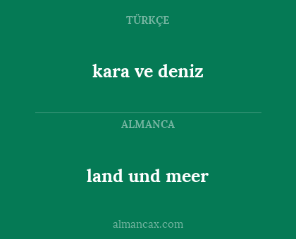 land und meer - kara ve deniz