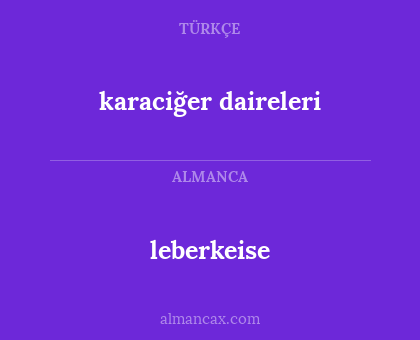 karaciğer daireleri - leberkeise