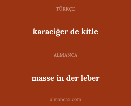 masse in der leber - karaciğer de kitle