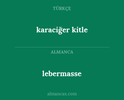 karaciğer kitle - lebermasse