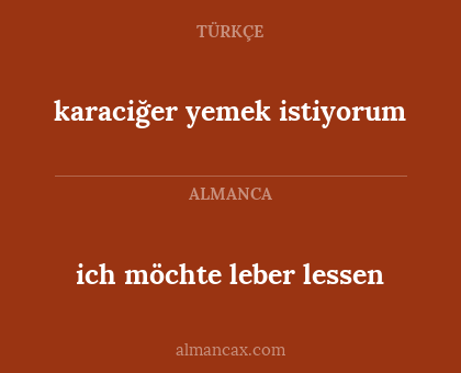 ich möchte leber lessen - karaciğer yemek istiyorum