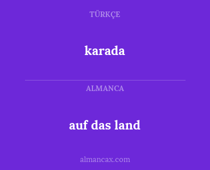 auf das land - karada