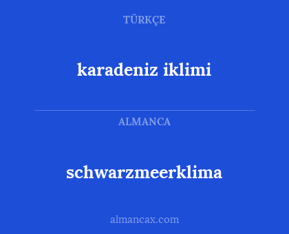 karadeniz iklimi - schwarzmeerklima