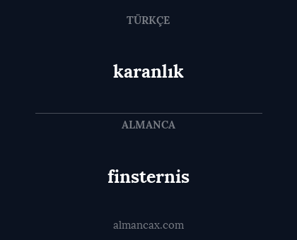 karanlık - finsternis