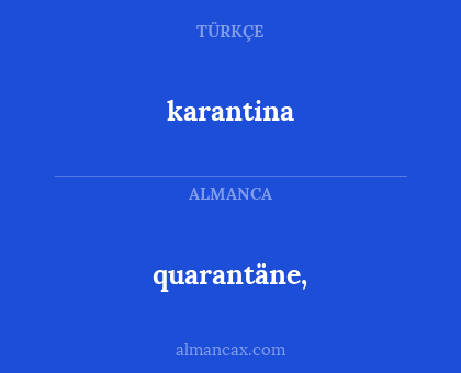 quarantäne, - karantina