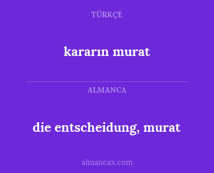 die entscheidung, murat - kararın murat