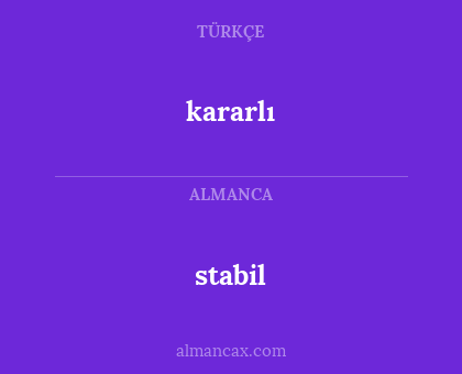 kararlı - stabil