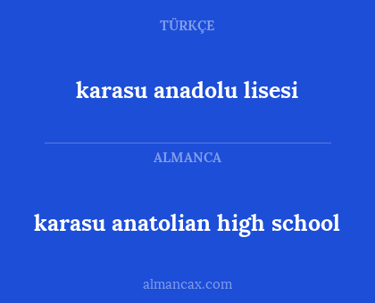 karasu anatolian high school - karasu anadolu lisesi