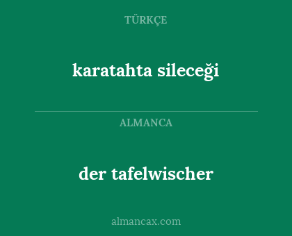 der tafelwischer - karatahta sileceği