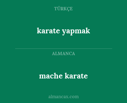 mache karate - karate yapmak