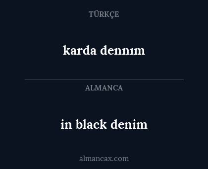 karda dennım - in black denim