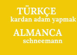 Almanca Ceviri Almanca Kardan Adam Yapmak Ne Demek Kardan Adam Yapmak Almancasi