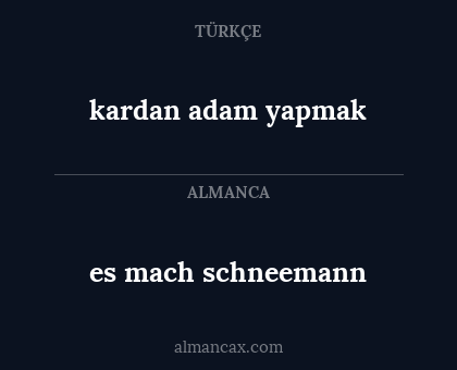 es mach schneemann - kardan adam yapmak
