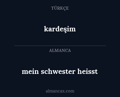kardeşim - mein schwester heisst