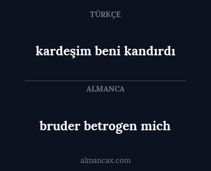 kardeşim beni kandırdı - bruder betrogen mich