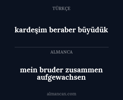 kardeşim beraber büyüdük - mein bruder zusammen aufgewachsen