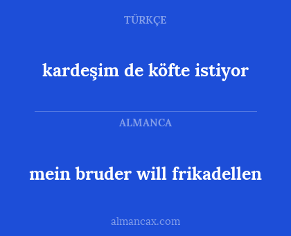 kardeşim de köfte istiyor - mein bruder will frikadellen