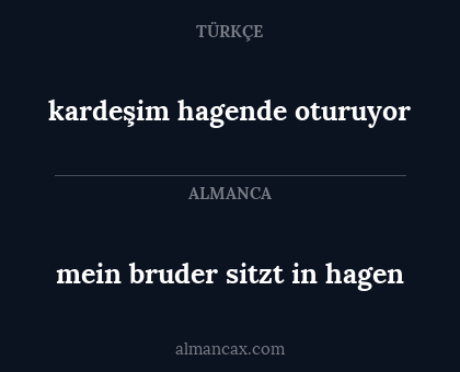 mein bruder sitzt in hagen - kardeşim hagende oturuyor