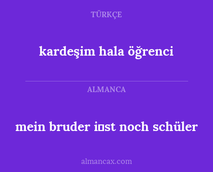 kardeşim hala öğrenci - mein bruder i̇st noch schüler