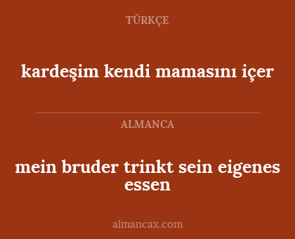kardeşim kendi mamasını içer - mein bruder trinkt sein eigenes essen