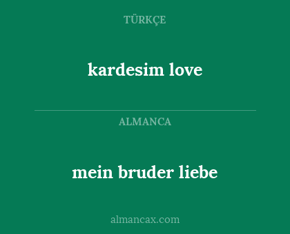 mein bruder liebe - kardesim love