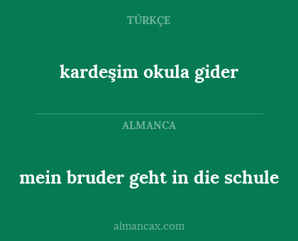kardeşim okula gider - mein bruder geht in die schule