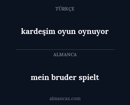 mein bruder spielt - kardeşim oyun oynuyor