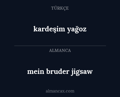 mein bruder jigsaw - kardeşim yağoz