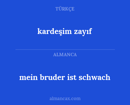 kardeşim zayıf - mein bruder ist schwach