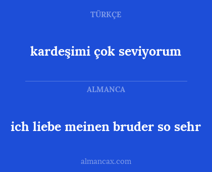 kardeşimi çok seviyorum - ich liebe meinen bruder so sehr