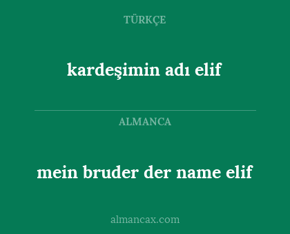 kardeşimin adı elif - mein bruder der name elif