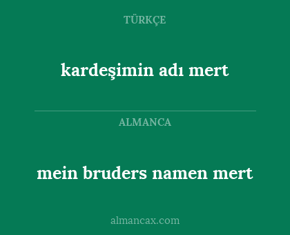 kardeşimin adı mert - mein bruders namen mert