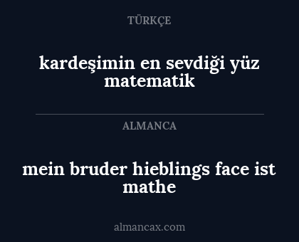 kardeşimin en sevdiği yüz matematik - mein bruder hieblings face ist mathe