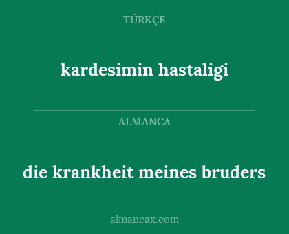 die krankheit meines bruders - kardesimin hastaligi
