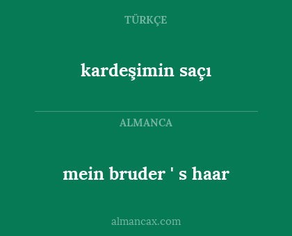 kardeşimin saçı - mein bruder ' s haar