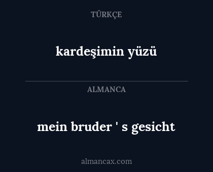 kardeşimin yüzü - mein bruder ' s gesicht