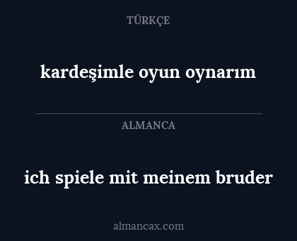 kardeşimle oyun oynarım - ich spiele mit meinem bruder