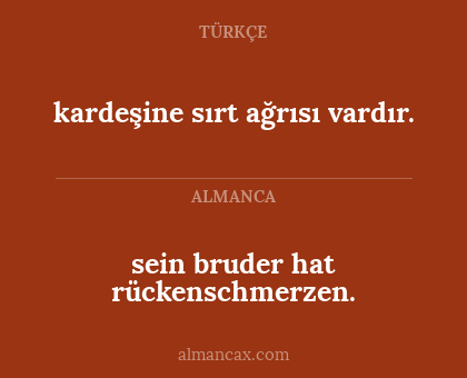 kardeşine sırt ağrısı vardır. - sein bruder hat rückenschmerzen.